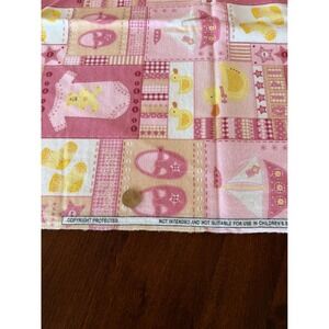 Vintage That's Our Baby Fabric Princess Fabrics 1 Yd Cotton Pink Baby Girl Quilt